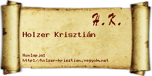 Holzer Krisztián névjegykártya